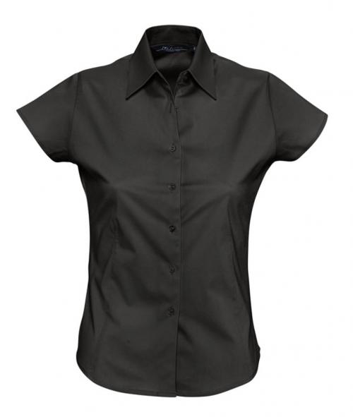 Рубашка женская с коротким рукавом Excess черная, размер XS