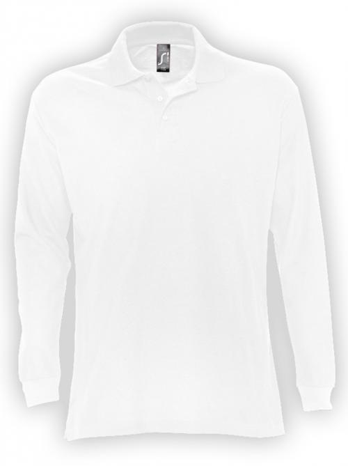 Рубашка поло мужская с длинным рукавом Star 170, белая, размер XL