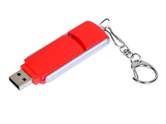 USB 2.0- флешка промо на 32 Гб с прямоугольной формы с выдвижным механизмом