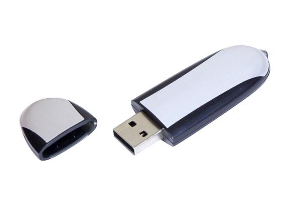 USB 2.0- флешка промо на 64 Гб овальной формы