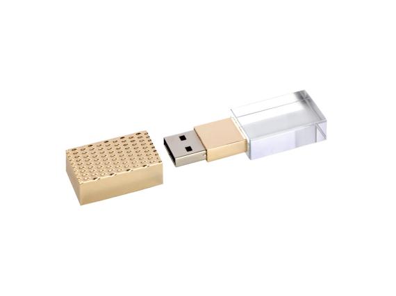 USB 2.0- флешка на 2 Гб кристалл в металле