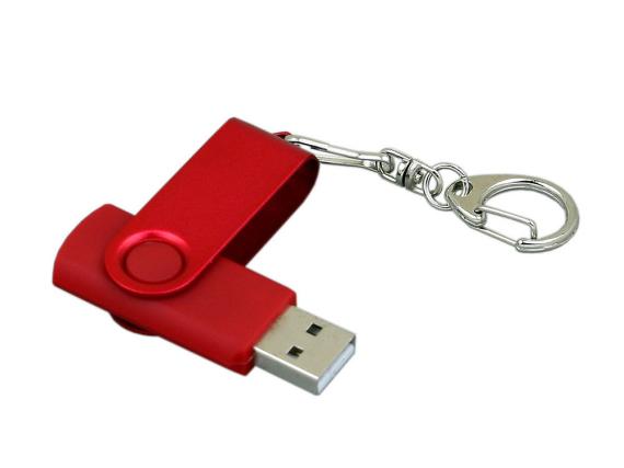 USB 3.0- флешка промо на 64 Гб с поворотным механизмом и однотонным металлическим клипом