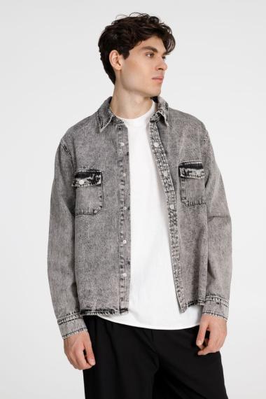 Куртка джинсовая O3, серая, размер XL/XXL