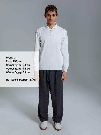 Рубашка поло мужская с длинным рукавом Terrazzo, белая, размер L/XL