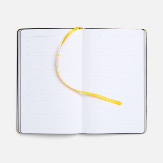 Ежедневник Trait, недатированный, черный с желтым