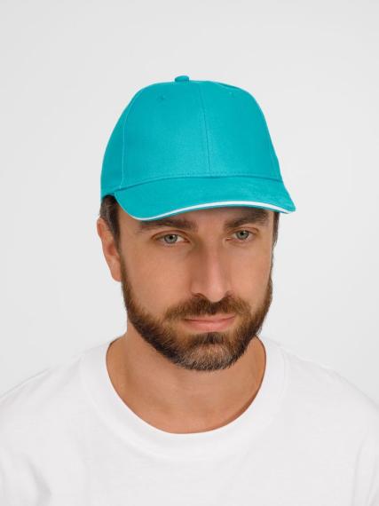 Бейсболка Buffalo, бирюзовая с белым