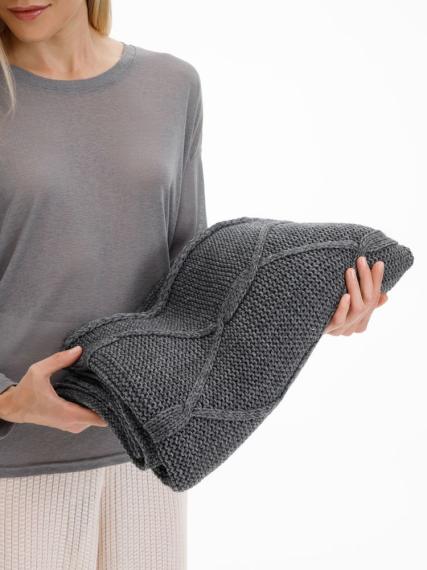 Плед Curve Verve, серый меланж (маренго)