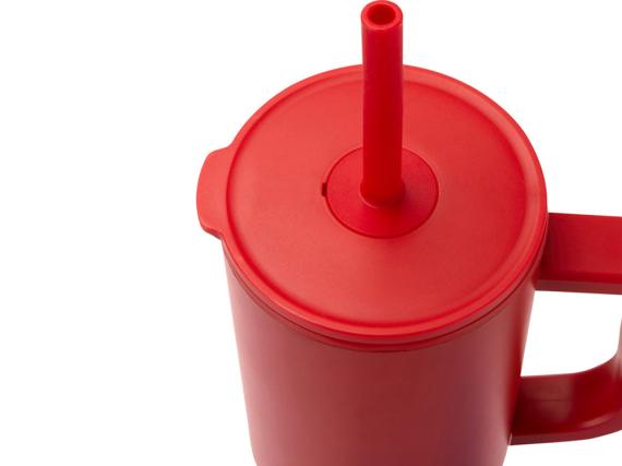 Герметичная термокружка «Brady» с силиконовой трубочкой, переработанная сталь, 900 мл