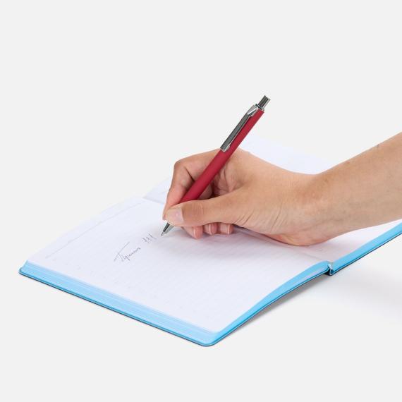 Ручка шариковая Lobby Soft Touch Chrome, красная