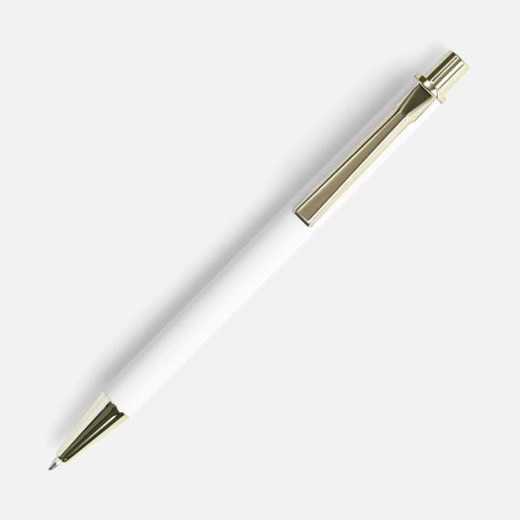 Ручка шариковая Lobby Soft Touch Gold, белая