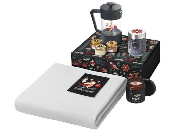 Подарочный набор «Re:Moments» с пледом, френчпрессом и медом