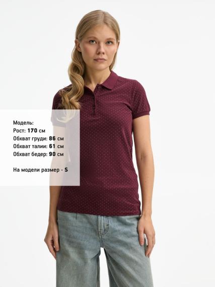 Рубашка поло женская Brandy Women, бордовая с белым, размер XS