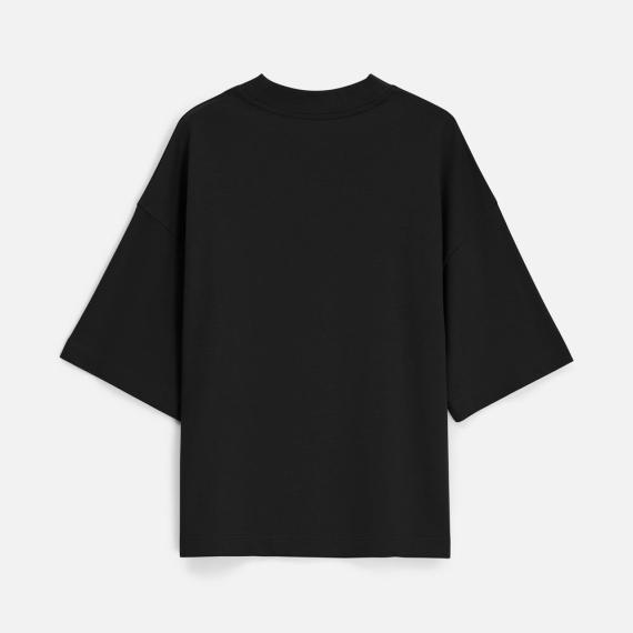 Футболка оверсайз унисекс T9, черная, размер XS/S