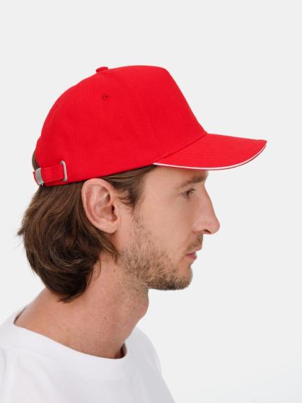 Бейсболка Classic 2.0, красная с белым кантом