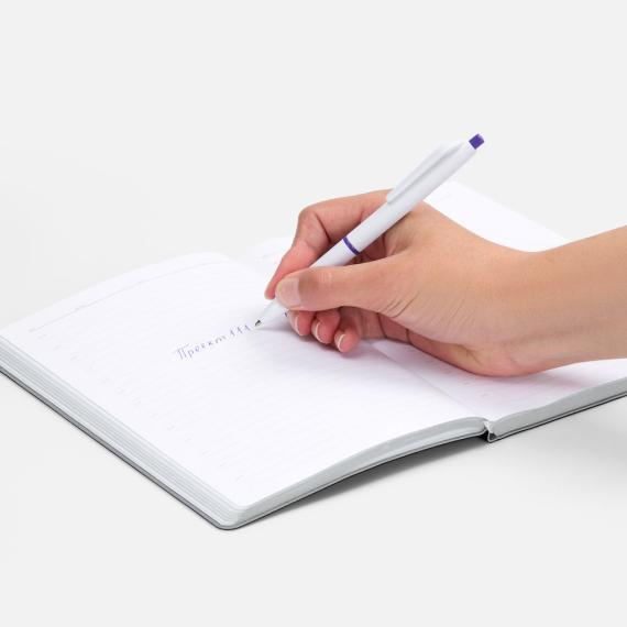 Ручка шариковая Bright Pop, белая с фиолетовым