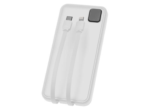 Внешний аккумулятор со встроенными кабелями «Фрэйм», 10000мач