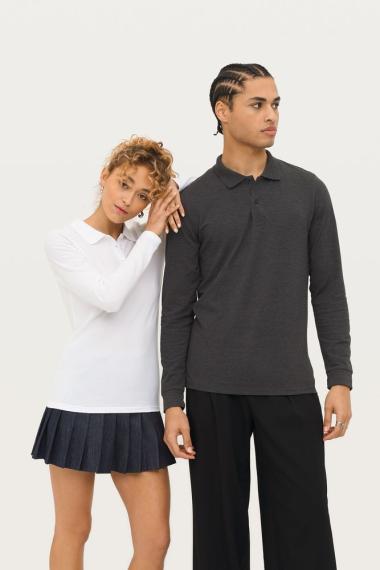 Рубашка поло мужская с длинным рукавом Perfect LSL Men белая, размер XL