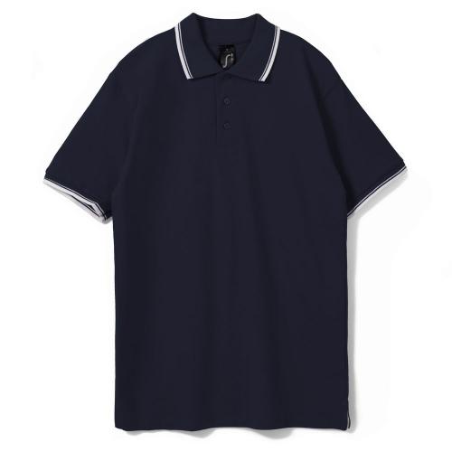 Рубашка поло мужская с контрастной отделкой Practice 270, темно-синий/белый, размер XL
